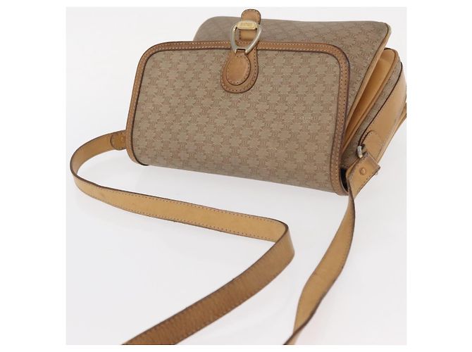 Céline Borsa a Spalla in Tela Macadam CELINE PVC Beige Oro Auth 152108 D'oro - vista 6