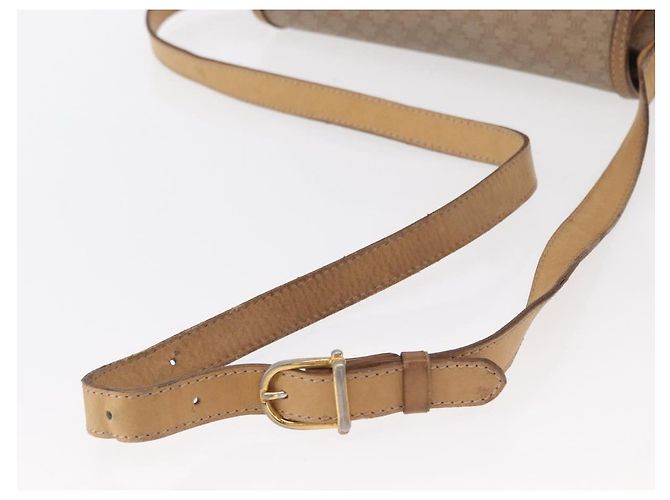 Céline Borsa a Spalla in Tela Macadam CELINE PVC Beige Oro Auth 152108 D'oro - vista 7