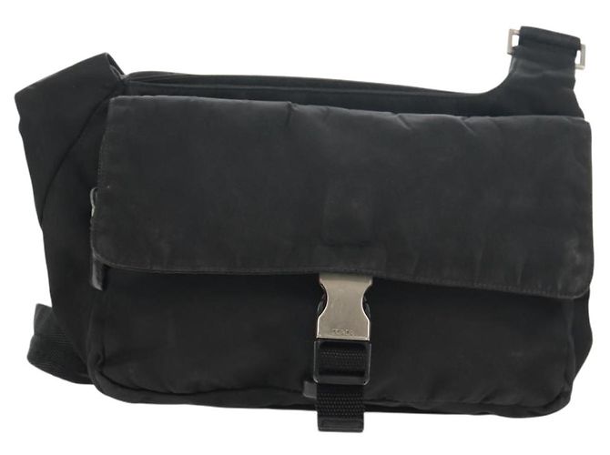 Borsa a Spalla PRADA in Nylon Nero Argento Autentica bs30726 - vista 13