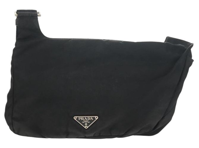 Borsa a Spalla PRADA in Nylon Nero Argento Autentica bs30726 - vista 2