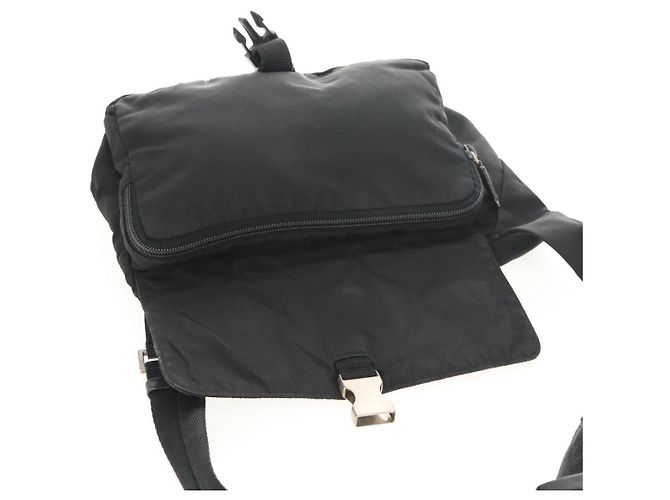 Borsa a Spalla PRADA in Nylon Nero Argento Autentica bs30726 - vista 23