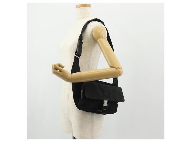Borsa a Spalla PRADA in Nylon Nero Argento Autentica bs30726 - vista 33