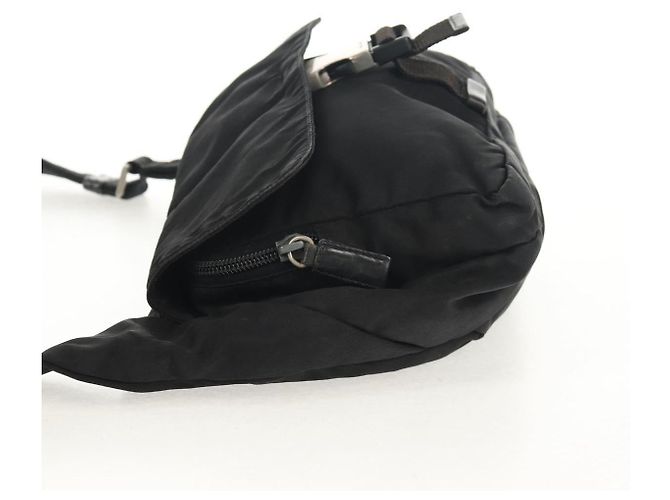 Borsa a Spalla PRADA in Nylon Nero Argento Autentica bs30726 - vista 4