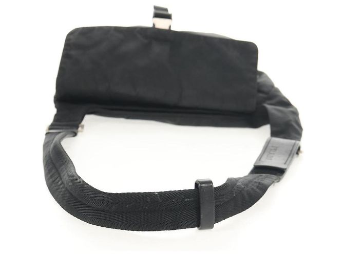 Borsa a Spalla PRADA in Nylon Nero Argento Autentica bs30726 - vista 8