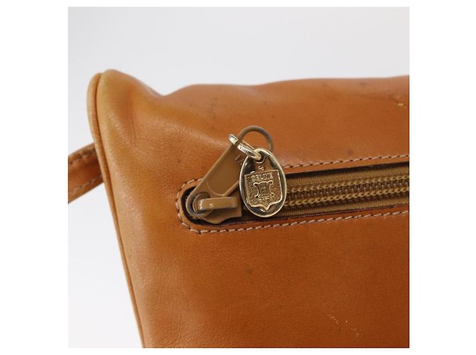 Céline Borsa a Spalla CELINE in Pelle Marrone Oro Auth 152085 D'oro - vista 17