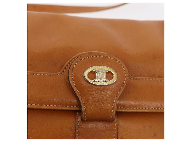 Céline Borsa a Spalla CELINE in Pelle Marrone Oro Auth 152085 D'oro - vista 18