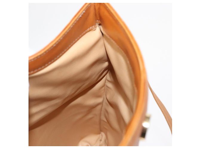 Céline Borsa a Spalla CELINE in Pelle Marrone Oro Auth 152085 D'oro - vista 21