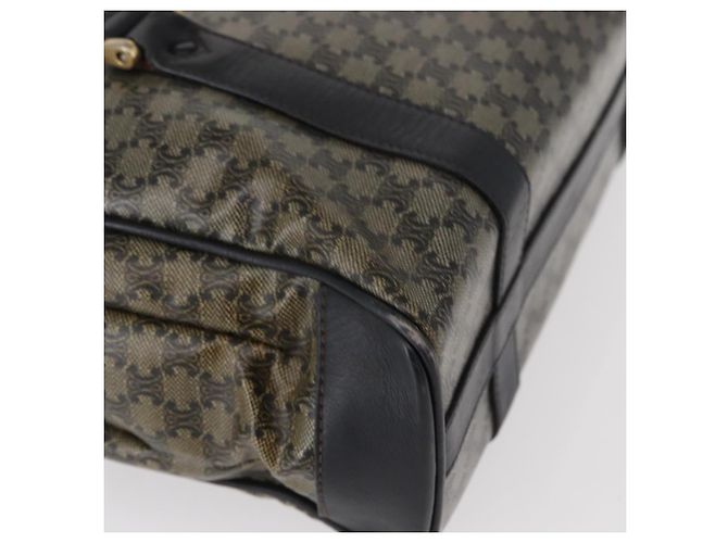Céline Borsa a Spalla in Tela Macadam CELINE PVC Nero Oro Auth 152036 D'oro - vista 15