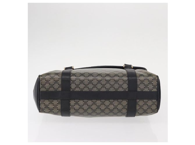 Céline Borsa a Spalla in Tela Macadam CELINE PVC Nero Oro Auth 152036 D'oro - vista 5