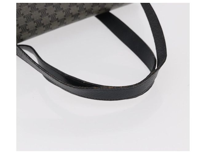 Céline Borsa a Spalla in Tela Macadam CELINE PVC Nero Oro Auth 152036 D'oro - vista 7
