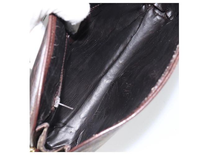 Céline Borsa a Spalla Celine C Sulky in Tela Pelle Marrone Oro Auth 151887 D'oro - vista 11