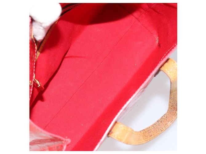 LOUIS VUITTON Monogram Vernis Reade PM Borsa a Mano Rossa M91088 LV Auth bs30698 Rosso - vista 11