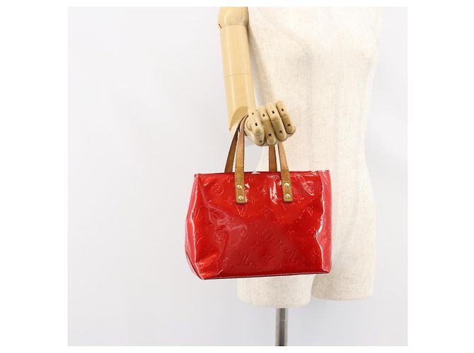 LOUIS VUITTON Monogram Vernis Reade PM Borsa a Mano Rossa M91088 LV Auth bs30698 Rosso - vista 24