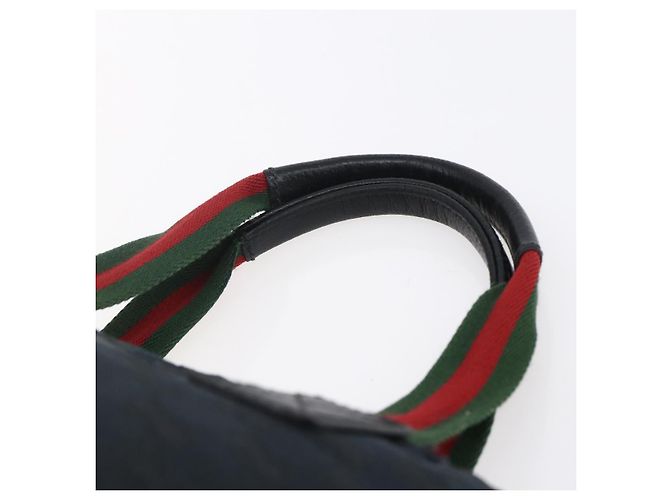 Borsa a mano Gucci GG Canvas Web Sherry Line Nero Rosso Verde 131228 Auth 152084 - vista 8