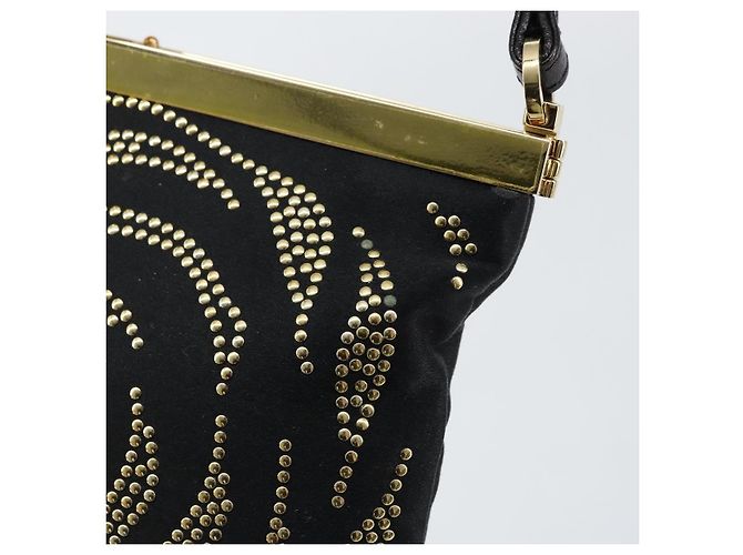 VALENTINO Borsa a Mano Satin Marrone Oro Auth bs30808 D'oro - vista 10