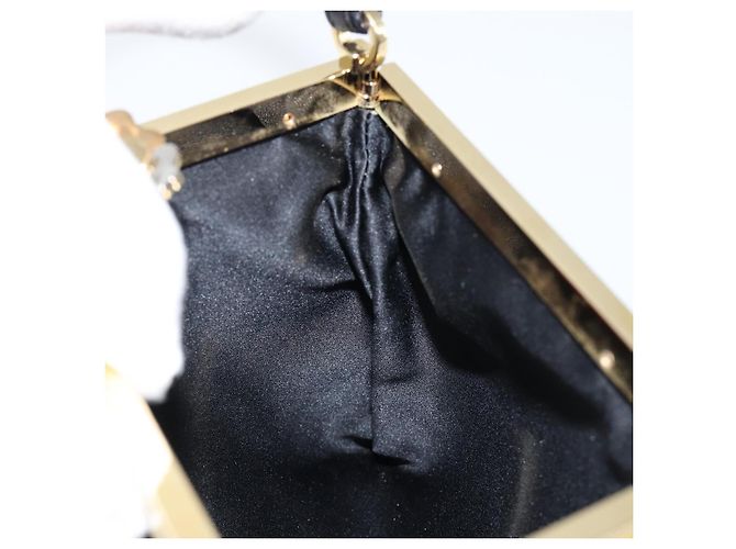VALENTINO Borsa a Mano Satin Marrone Oro Auth bs30808 D'oro - vista 18