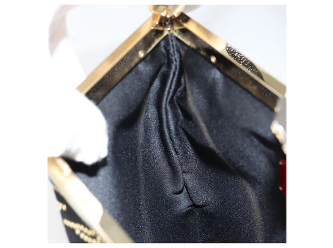 VALENTINO Borsa a Mano Satin Marrone Oro Auth bs30808 D'oro - vista 19