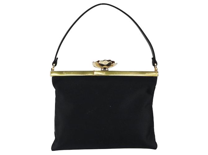 VALENTINO Borsa a Mano Satin Marrone Oro Auth bs30808 D'oro - vista 2