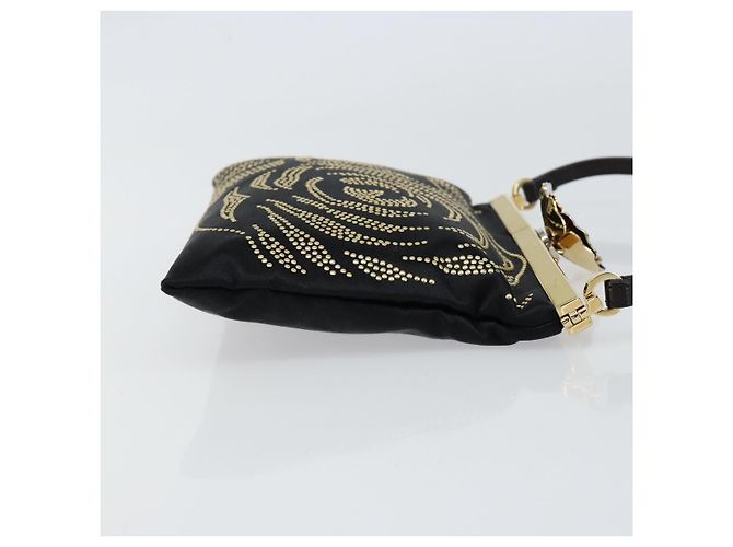 VALENTINO Borsa a Mano Satin Marrone Oro Auth bs30808 D'oro - vista 3