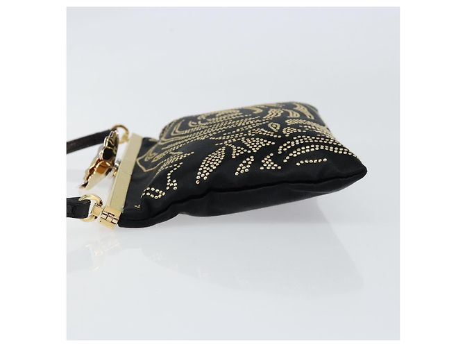 VALENTINO Borsa a Mano Satin Marrone Oro Auth bs30808 D'oro - vista 4