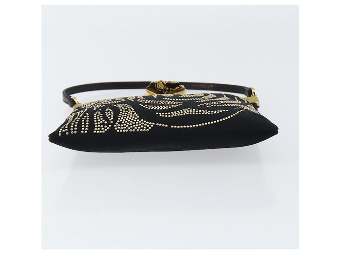 VALENTINO Borsa a Mano Satin Marrone Oro Auth bs30808 D'oro - vista 5