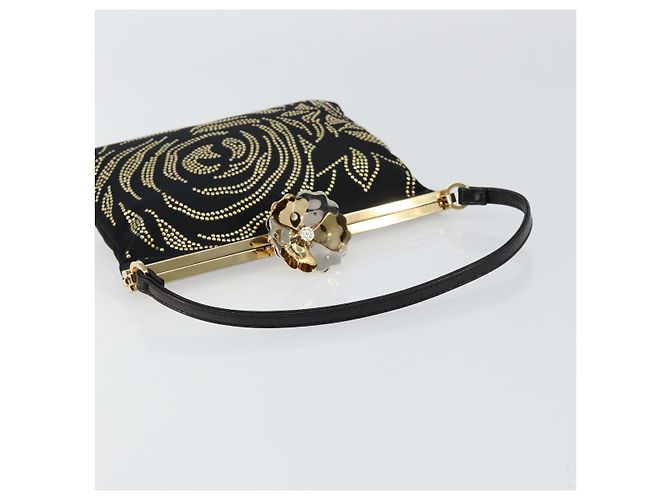 VALENTINO Borsa a Mano Satin Marrone Oro Auth bs30808 D'oro - vista 7