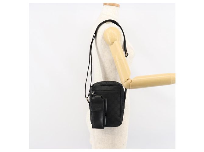 Borsa a Spalla GG Canvas Gucci Nera Auth 152032 Nero - vista 24