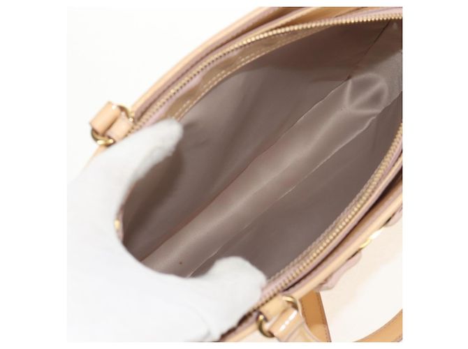 Borsa a Mano Salvatore Ferragamo Smalto 2 vie Beige Oro Auth BA7537 - vista 11