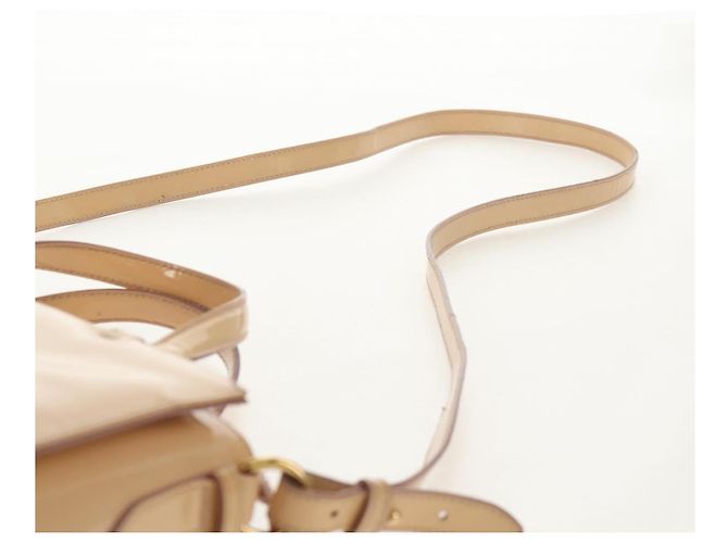 Borsa a Mano Salvatore Ferragamo Smalto 2 vie Beige Oro Auth BA7537 - vista 15