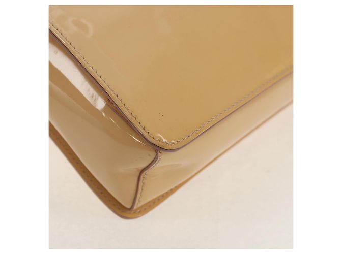 Borsa a Mano Salvatore Ferragamo Smalto 2 vie Beige Oro Auth BA7537 - vista 16