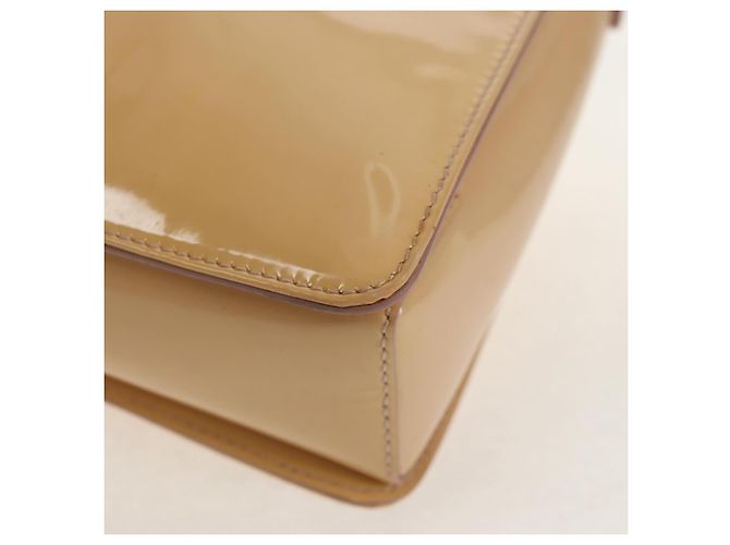 Borsa a Mano Salvatore Ferragamo Smalto 2 vie Beige Oro Auth BA7537 - vista 17