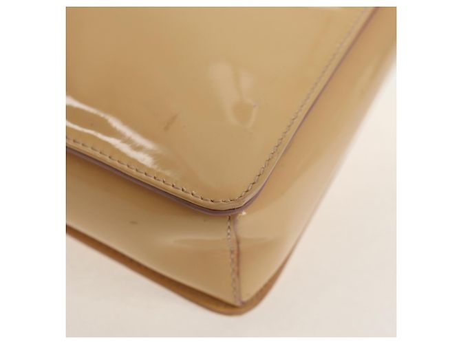 Borsa a Mano Salvatore Ferragamo Smalto 2 vie Beige Oro Auth BA7537 - vista 19