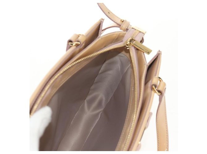 Borsa a Mano Salvatore Ferragamo Smalto 2 vie Beige Oro Auth BA7537 - vista 23