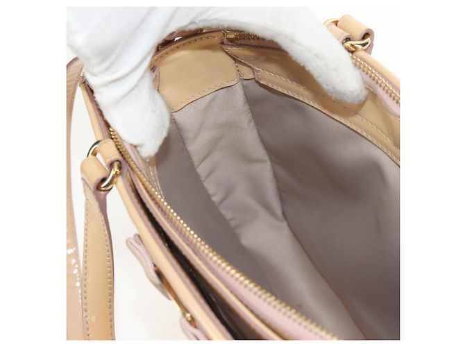 Borsa a Mano Salvatore Ferragamo Smalto 2 vie Beige Oro Auth BA7537 - vista 24