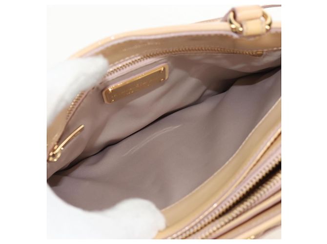 Borsa a Mano Salvatore Ferragamo Smalto 2 vie Beige Oro Auth BA7537 - vista 26