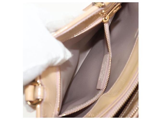Borsa a Mano Salvatore Ferragamo Smalto 2 vie Beige Oro Auth BA7537 - vista 28