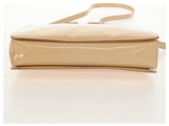 Borsa a Mano Salvatore Ferragamo Smalto 2 vie Beige Oro Auth BA7537 - vista 6