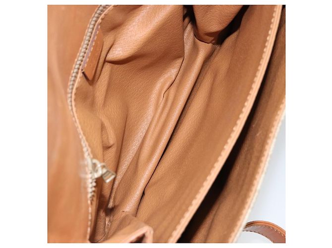 Céline Borsa a Spalla in Tela Macadam CELINE in Pelle PVC Beige Oro Auth BA7520 D'oro - vista 11