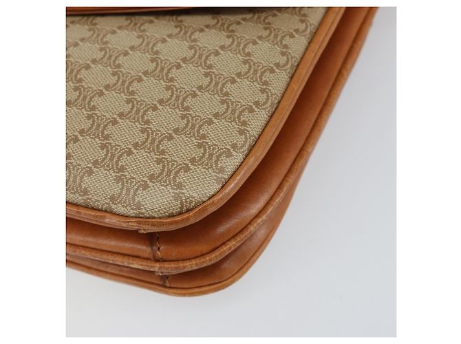 Céline Borsa a Spalla in Tela Macadam CELINE in Pelle PVC Beige Oro Auth BA7520 D'oro - vista 14