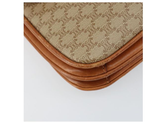 Céline Borsa a Spalla in Tela Macadam CELINE in Pelle PVC Beige Oro Auth BA7520 D'oro - vista 15