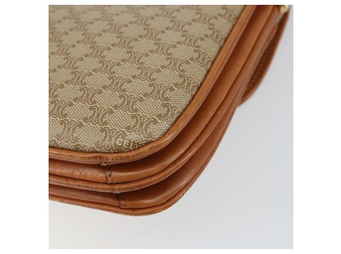 Céline Borsa a Spalla in Tela Macadam CELINE in Pelle PVC Beige Oro Auth BA7520 D'oro - vista 16