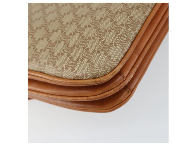 Céline Borsa a Spalla in Tela Macadam CELINE in Pelle PVC Beige Oro Auth BA7520 D'oro - vista 17