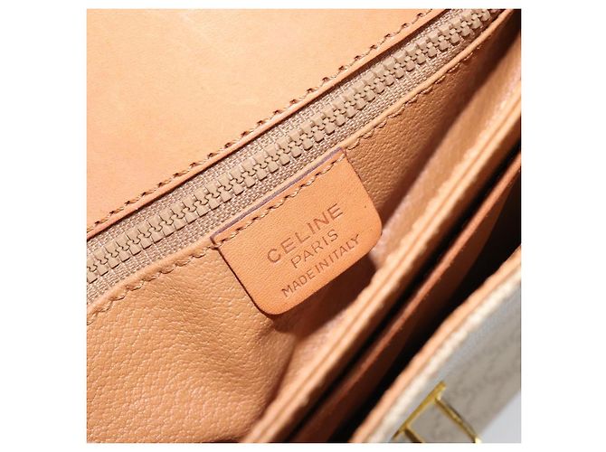 Céline Borsa a Spalla in Tela Macadam CELINE in Pelle PVC Beige Oro Auth BA7520 D'oro - vista 19