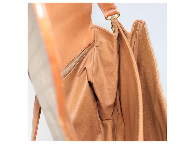 Céline Borsa a Spalla in Tela Macadam CELINE in Pelle PVC Beige Oro Auth BA7520 D'oro - vista 20