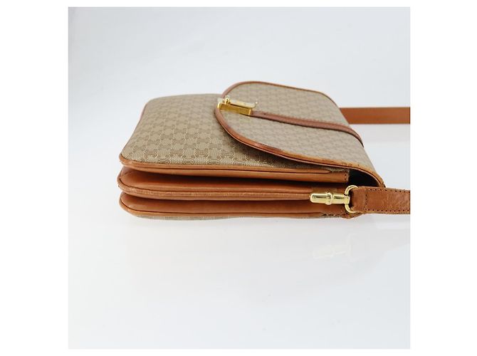 Céline Borsa a Spalla in Tela Macadam CELINE in Pelle PVC Beige Oro Auth BA7520 D'oro - vista 3