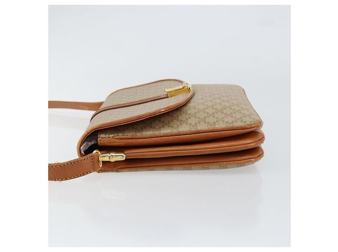 Céline Borsa a Spalla in Tela Macadam CELINE in Pelle PVC Beige Oro Auth BA7520 D'oro - vista 4