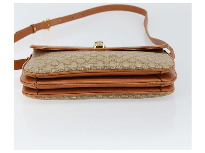 Céline Borsa a Spalla in Tela Macadam CELINE in Pelle PVC Beige Oro Auth BA7520 D'oro - vista 5