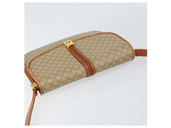 Céline Borsa a Spalla in Tela Macadam CELINE in Pelle PVC Beige Oro Auth BA7520 D'oro - vista 6