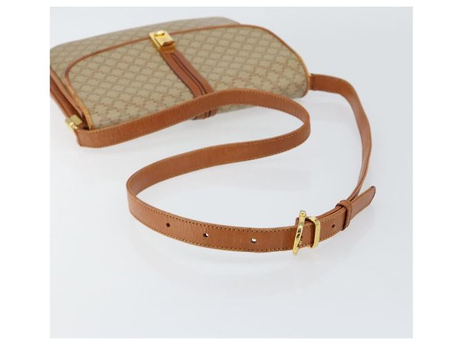 Céline Borsa a Spalla in Tela Macadam CELINE in Pelle PVC Beige Oro Auth BA7520 D'oro - vista 7