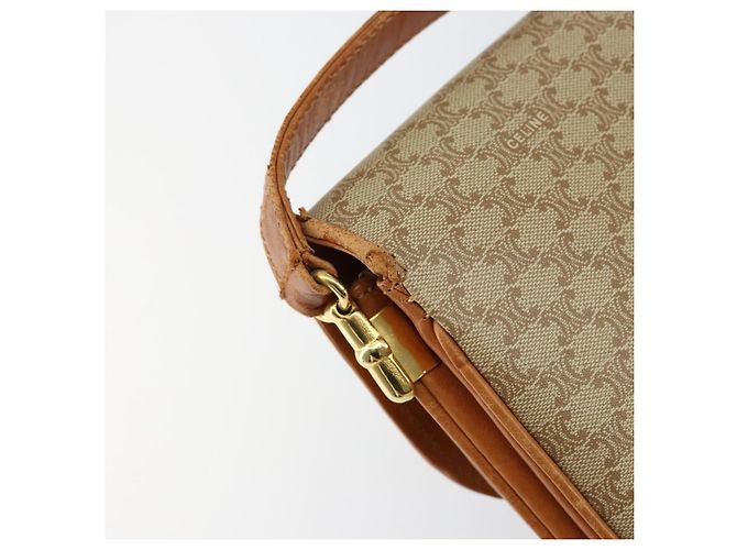 Céline Borsa a Spalla in Tela Macadam CELINE in Pelle PVC Beige Oro Auth BA7520 D'oro - vista 9